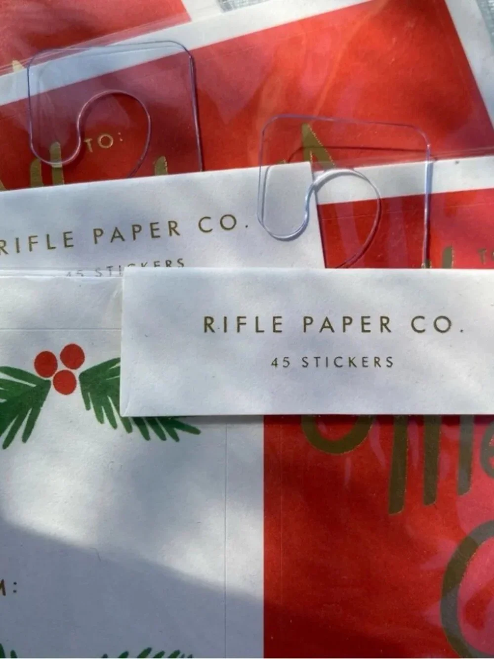 NWT Rifle Paper Company gift stickers Christmas cards tissue paper gift bag lot